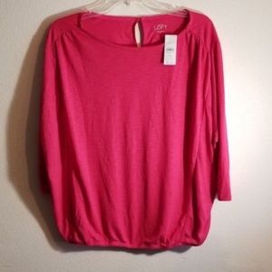 Ann Taylor Loft Knit Top Size Med Gathered Hem